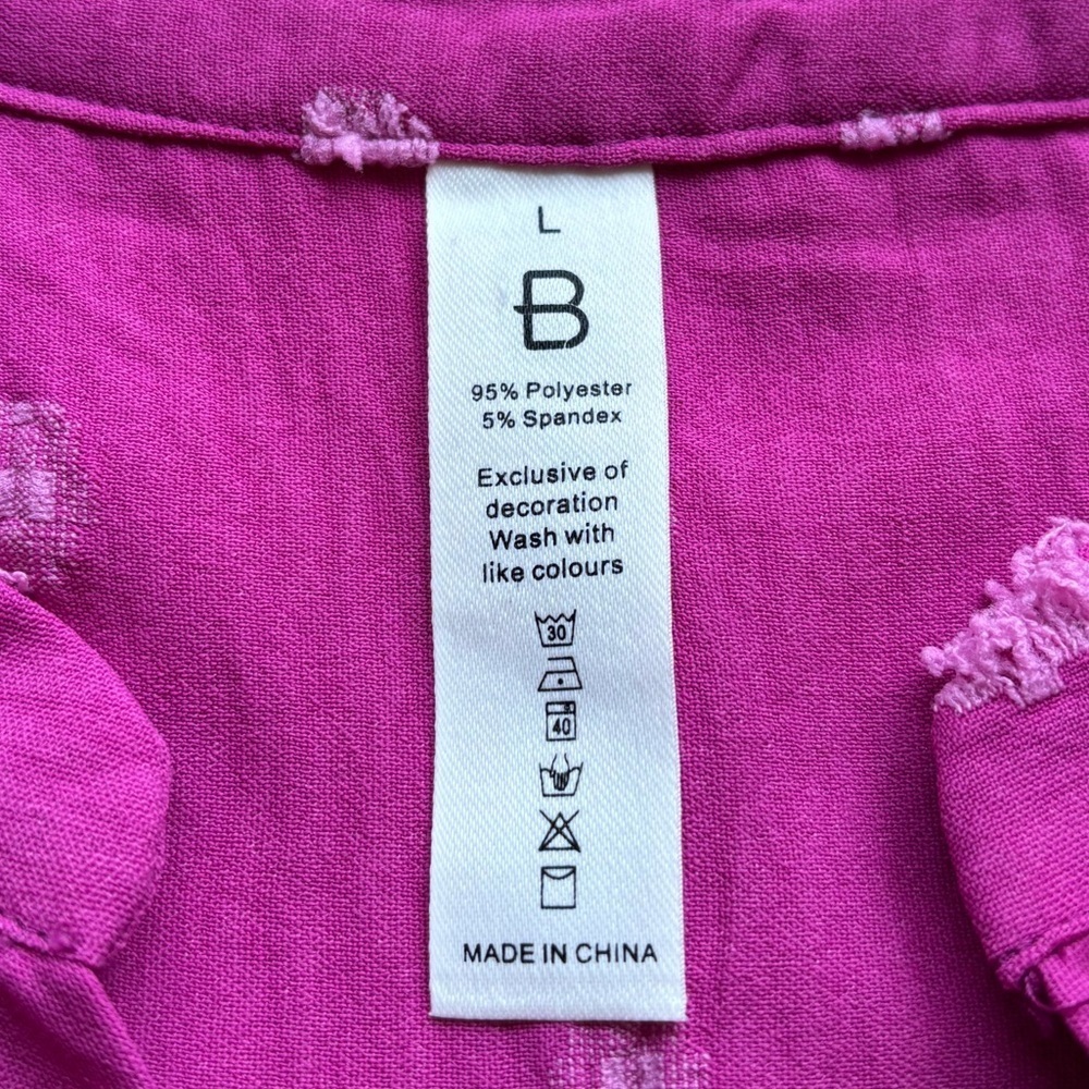 Pink Textured Women's Top - Picture 4 of 8